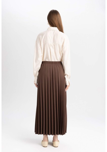 Pilise Beli Lastikli Basic Düz Maxi Etek D7291AX24AU