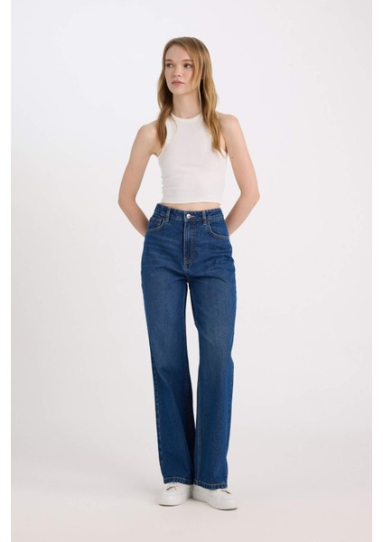 90's Wide Leg Yüksek Bel Uzun Jean Pantolon D6609AX25SP