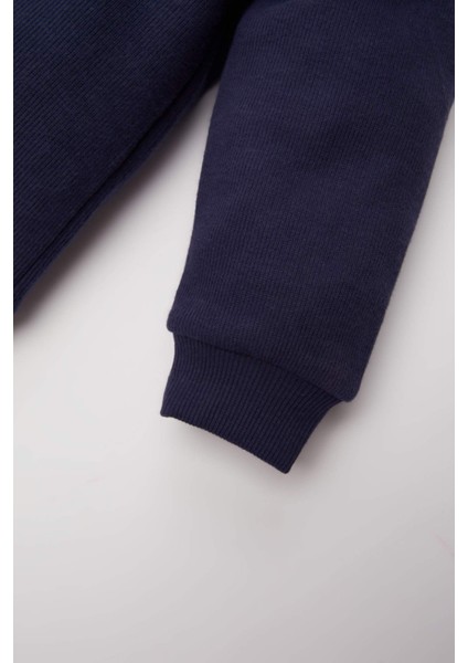 Erkek Bebek 2'li Takım Dik Yaka Fermuarlı Sweatshirt Beli Lastikli Alt A8288A524WN
