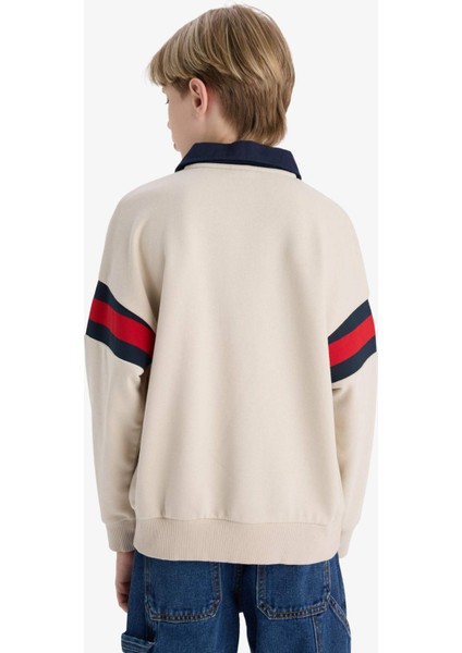 Erkek Çocuk Oversize Geniş Kalıp Polo Yaka Sweatshirt D7404A825SP