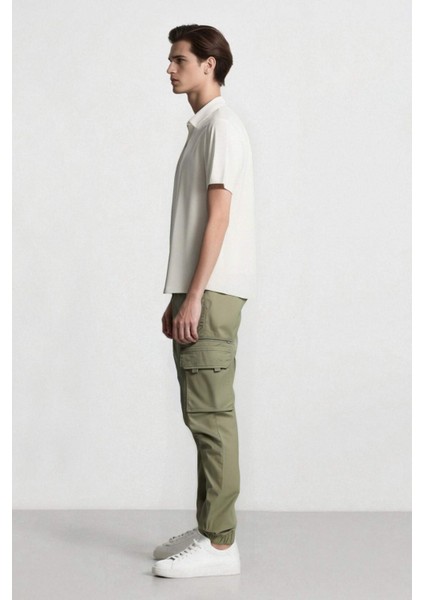 Regular Kargo Cepli Gabardin Jogger Pantolon