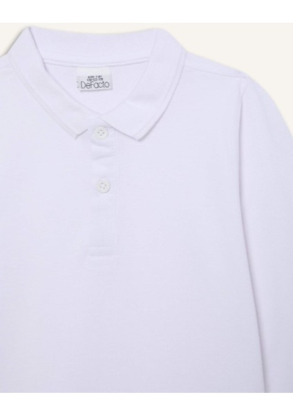 Erkek Çocuk Polo Yaka Pike Basic Düz Uzun Kollu Tişört L0288A625SP