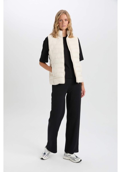 Su Geçirmez Dik Yaka Kapitoneli Fermuarlı Cepli Mevsimlik Şişme Yelek A0975AX25SP