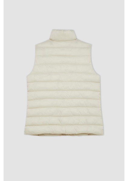 Su Geçirmez Dik Yaka Kapitoneli Fermuarlı Cepli Mevsimlik Şişme Yelek A0975AX25SP