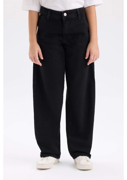 Kız Çocuk Wide Baggy Fit Geniş Bol Paça Jean Pantolon D7181A824WN