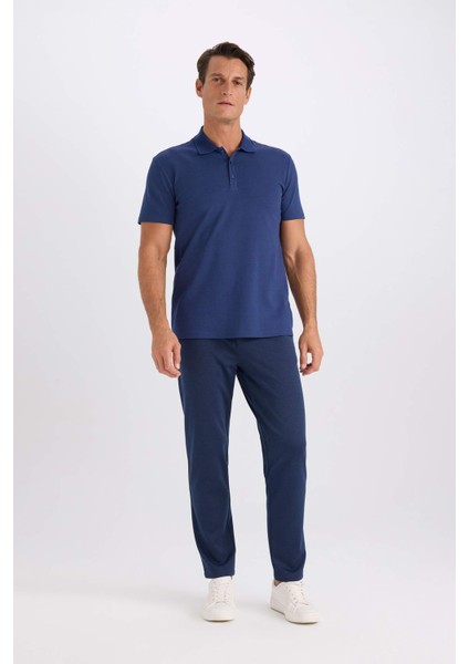 Slim Fit Dar Kesim Polo Yaka Kısa Kollu Pamuklu Modal Karışımlı Basic Düz Tişört M6609AZ25SP