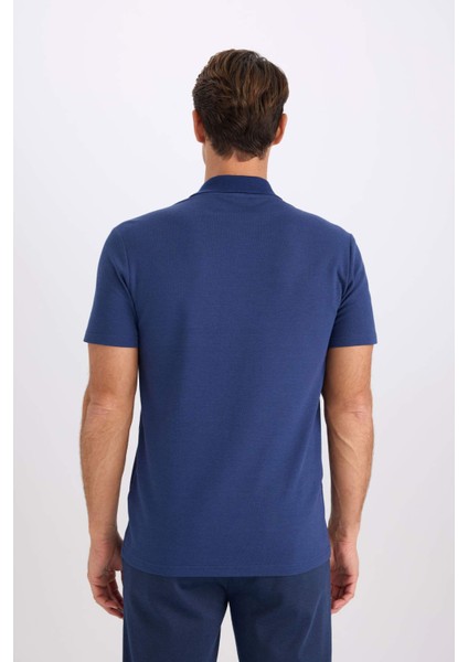 Slim Fit Dar Kesim Polo Yaka Kısa Kollu Pamuklu Modal Karışımlı Basic Düz Tişört M6609AZ25SP