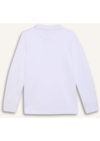 Erkek Çocuk Polo Yaka Pike Basic Düz Uzun Kollu Tişört L0288A625SP