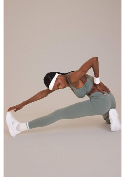 Fit Yüksek Bel Beli Saran Esnek Basic Düz Sporcu Tayt B4147AX25SP