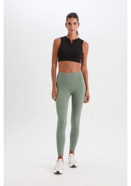 Fit Yüksek Bel Beli Saran Esnek Basic Düz Sporcu Tayt B4147AX25SP