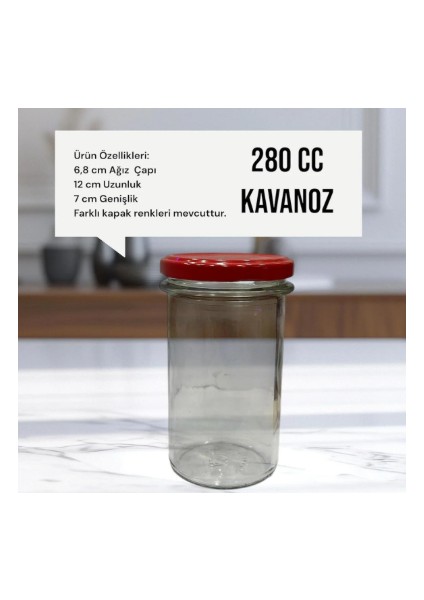 280 cc Cam Kavanoz 6'lı – Vida Kapaklı Saklama Kabı | Reçel, Bal, Turşu, Baharat Saklama Kavanozu