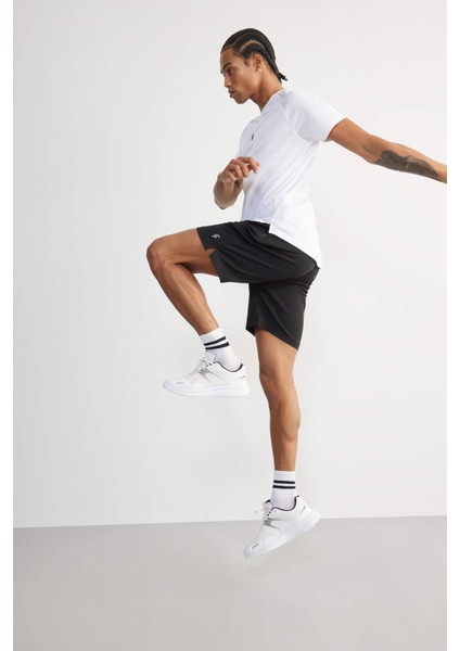 Fit Hızlı Kuruyan Slim Fit Dar Kesim Sporcu Standart Paça Şort V3030AZ25SP