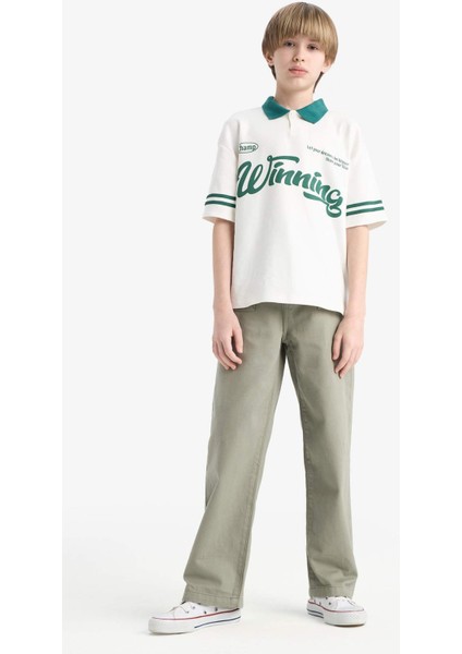 Erkek Çocuk Wide Leg Standart Paça Gabardin Pantolon D7796A825SP