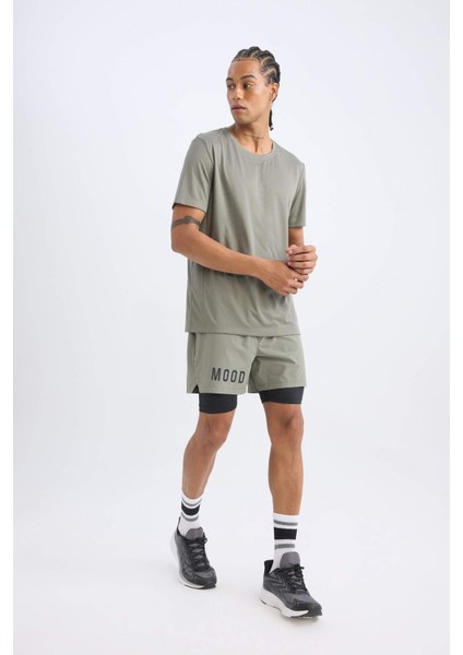 Fit Slim Fit Dar Kesim Fermuarlı Telefon Cepli Sporcu Taytlı Şort Z2147AZ25SP