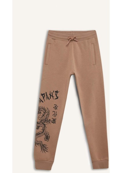 Erkek Çocuk Standart Fit Beli Paçası Lastikli Cepli Jogger Eşofman Altı D5683A824WN