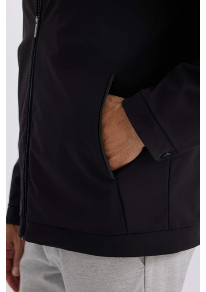 Slim Fit Dar Kesim Polo Yaka Astarlı Fermuarlı Mont D7524AX25SP