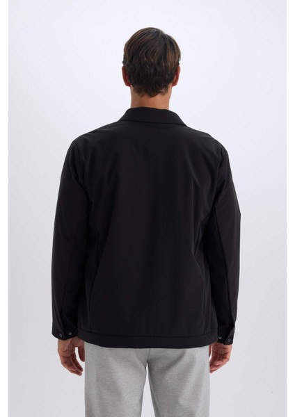 Slim Fit Dar Kesim Polo Yaka Astarlı Fermuarlı Mont D7524AX25SP