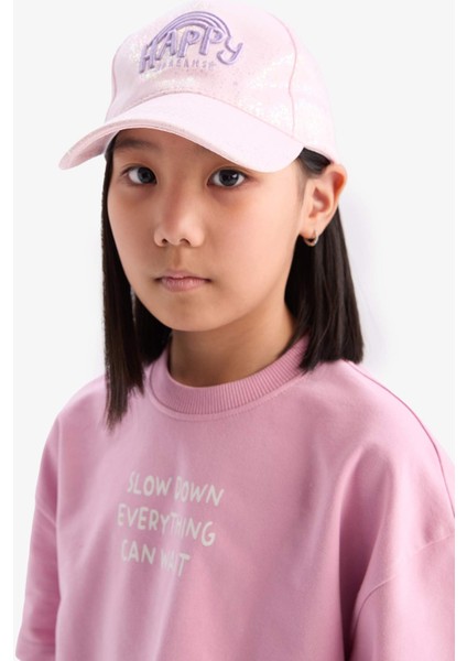 Kız Çocuk Nakışlı Gabardin Beyzbol Basketbol Şapkası B7591A825SM
