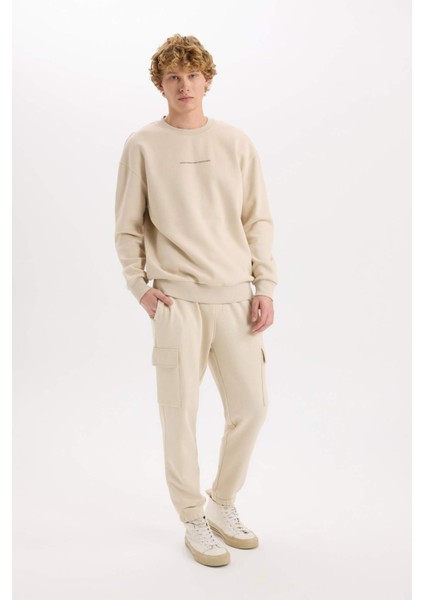 Regular Fit Jogger Eşofman Altı Basic Düz Kargo Cepli Lastikli Paça D5252AX25SP