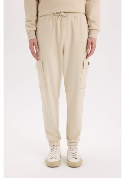 Regular Fit Jogger Eşofman Altı Basic Düz Kargo Cepli Lastikli Paça D5252AX25SP