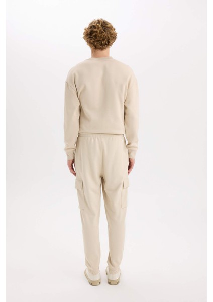 Regular Fit Jogger Eşofman Altı Basic Düz Kargo Cepli Lastikli Paça D5252AX25SP