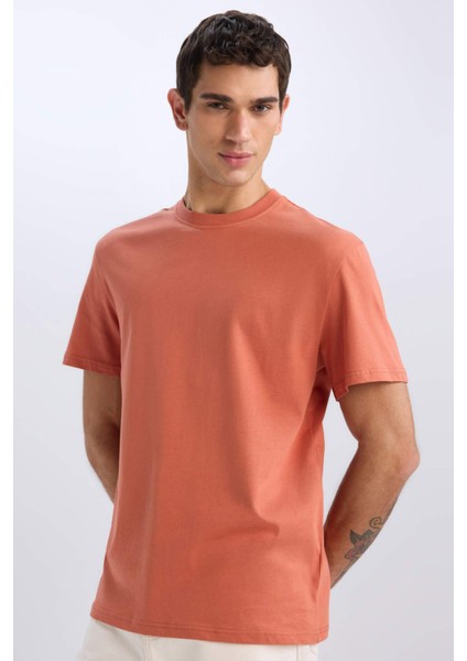 %100 Pamuk New Regular Fit Bisiklet Yaka Basic Düz Kısa Kollu Tişört V7699AZ25SP