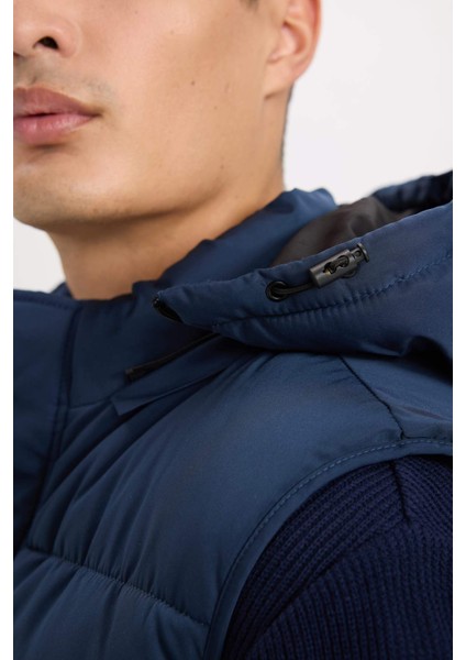 Regular Fit Kapüşonlu Fermuarlı Cepli Şişme Yelek D6285AX25SP