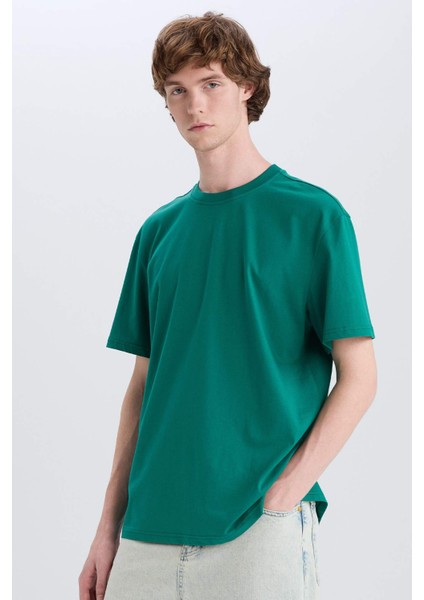 %100 Pamuk New Regular Fit Bisiklet Yaka Basic Düz Kısa Kollu Tişört V7699AZ25SP