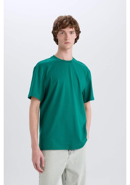 %100 Pamuk New Regular Fit Bisiklet Yaka Basic Düz Kısa Kollu Tişört V7699AZ25SP