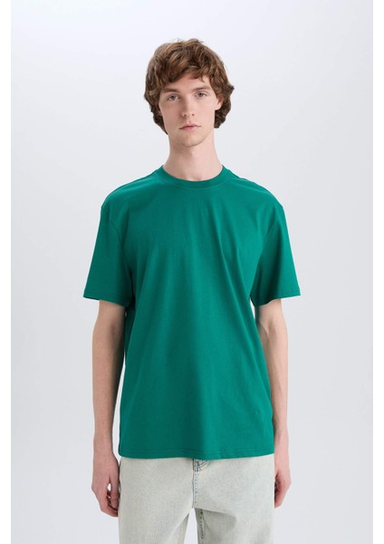 %100 Pamuk New Regular Fit Bisiklet Yaka Basic Düz Kısa Kollu Tişört V7699AZ25SP