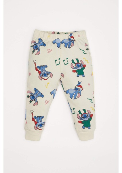 Kız Bebek 2'li Takım Disney Lilo & Stitch Sweatshirt Beli Lastikli Eşofman Altı D6704A524WN