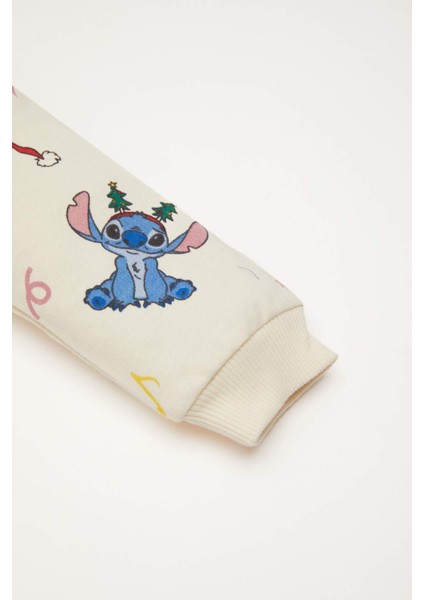 Kız Bebek 2'li Takım Disney Lilo & Stitch Sweatshirt Beli Lastikli Eşofman Altı D6704A524WN