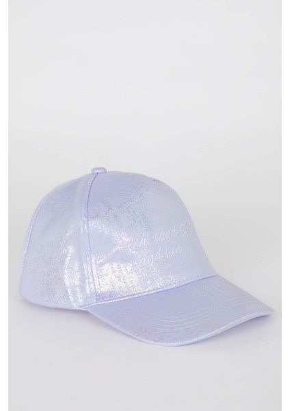 Kız Çocuk Nakışlı Simli Kumaş Cap Şapka C0584A825SM