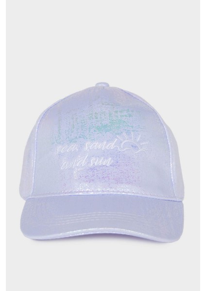 Kız Çocuk Nakışlı Simli Kumaş Cap Şapka C0584A825SM