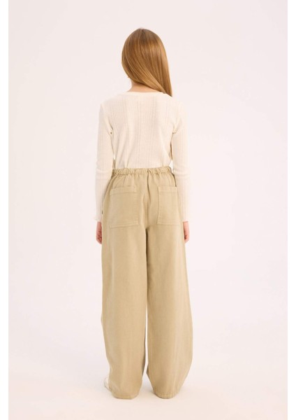 Kız Çocuk Wide Leg Geniş Paça Pamuklu Pantolon D7609A825SM