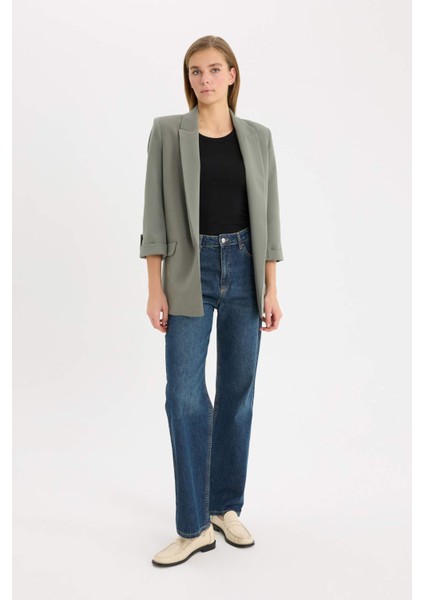 Regular Fit Ceket Yaka Basic Düz Blazer Ceket C3215AX24AU