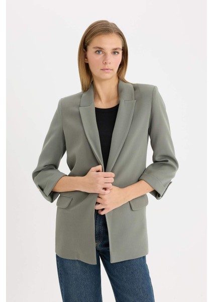 Regular Fit Ceket Yaka Basic Düz Blazer Ceket C3215AX24AU