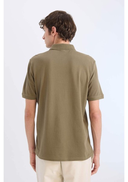 %100 Pamuk Regular Fit Polo Yaka Kısa Kollu Basic Düz Pike Kumaş Tişört C1293AX25SP