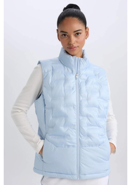 Fit Su İtici Dik Yaka Fermuarlı Kapitoneli Sporcu Şişme Yelek D6082AX25SP