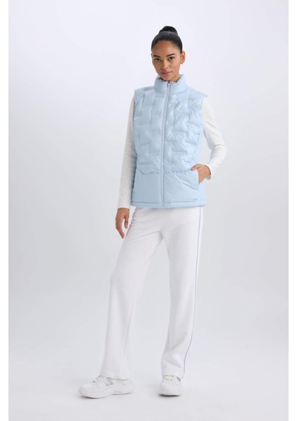 Fit Su İtici Dik Yaka Fermuarlı Kapitoneli Sporcu Şişme Yelek D6082AX25SP