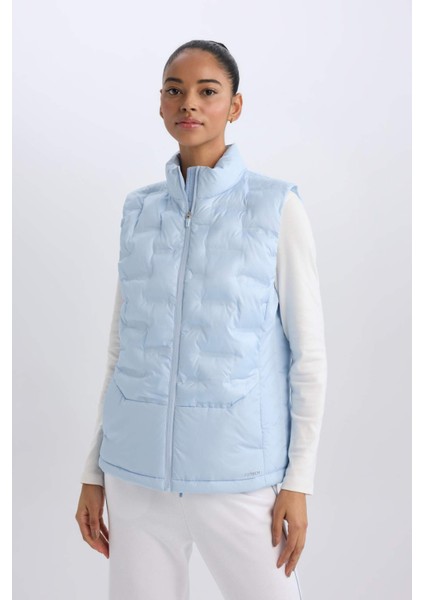 Fit Su İtici Dik Yaka Fermuarlı Kapitoneli Sporcu Şişme Yelek D6082AX25SP