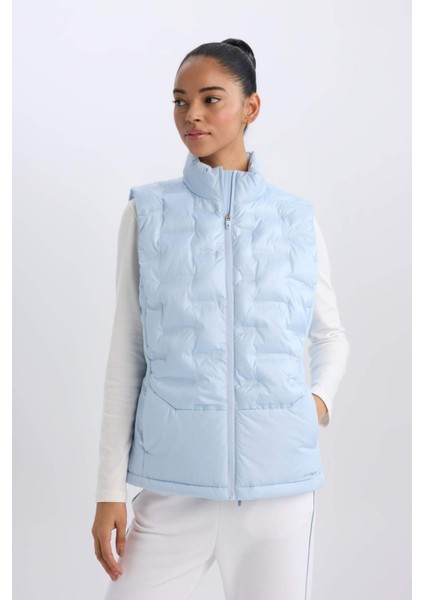 Fit Su İtici Dik Yaka Fermuarlı Kapitoneli Sporcu Şişme Yelek D6082AX25SP