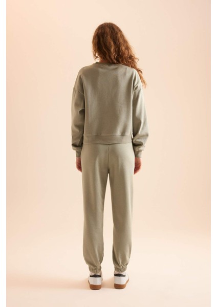 Regular Fit 2'li Takım Sweatshirt Beli Lastikli Jogger Eşofman Altı D8022AXNS