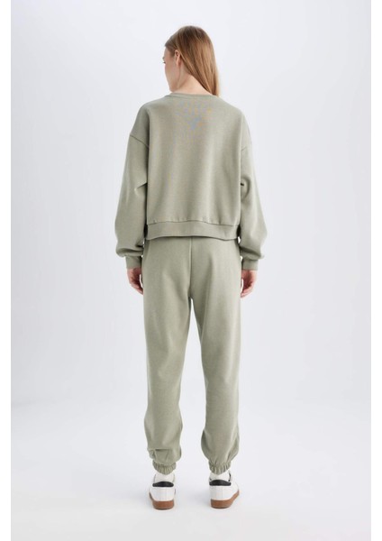 Regular Fit 2'li Takım Sweatshirt Beli Lastikli Jogger Eşofman Altı D8022AXNS