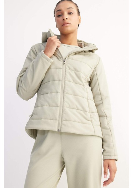 DeFactoFit Su İtici Cepli Fermuarlı Kapüşonlu Mont D6089AX25SP