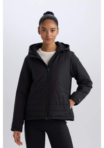 DeFactoFit Su İtici Regular Fit Kapüşonlu Fermuarlı Mont D6085AX25SP