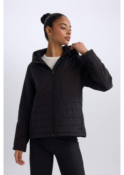 DeFactoFit Su İtici Regular Fit Kapüşonlu Fermuarlı Mont D6085AX25SP
