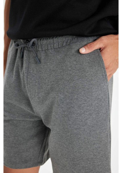 Regular Fit Cepli Basic Düz Bermuda Şort D7920AX24SM