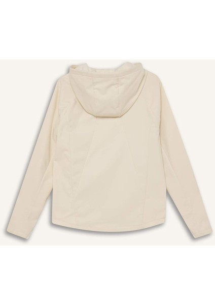 Fit Su İtici Regular Fit Kapüşonlu Fermuarlı Softshell Mont D6088AX25SP