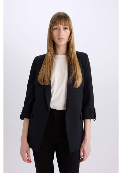 Regular Fit Ceket Yaka Basic Düz Blazer Ceket C3215AX24AU